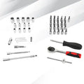 46-Piece Reversible Ratchet Socket Set with Cas