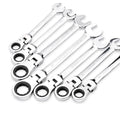 72-Tooth Ratchet Spanner — Flexible Head Wrench, 6–27mm Mirror Finish